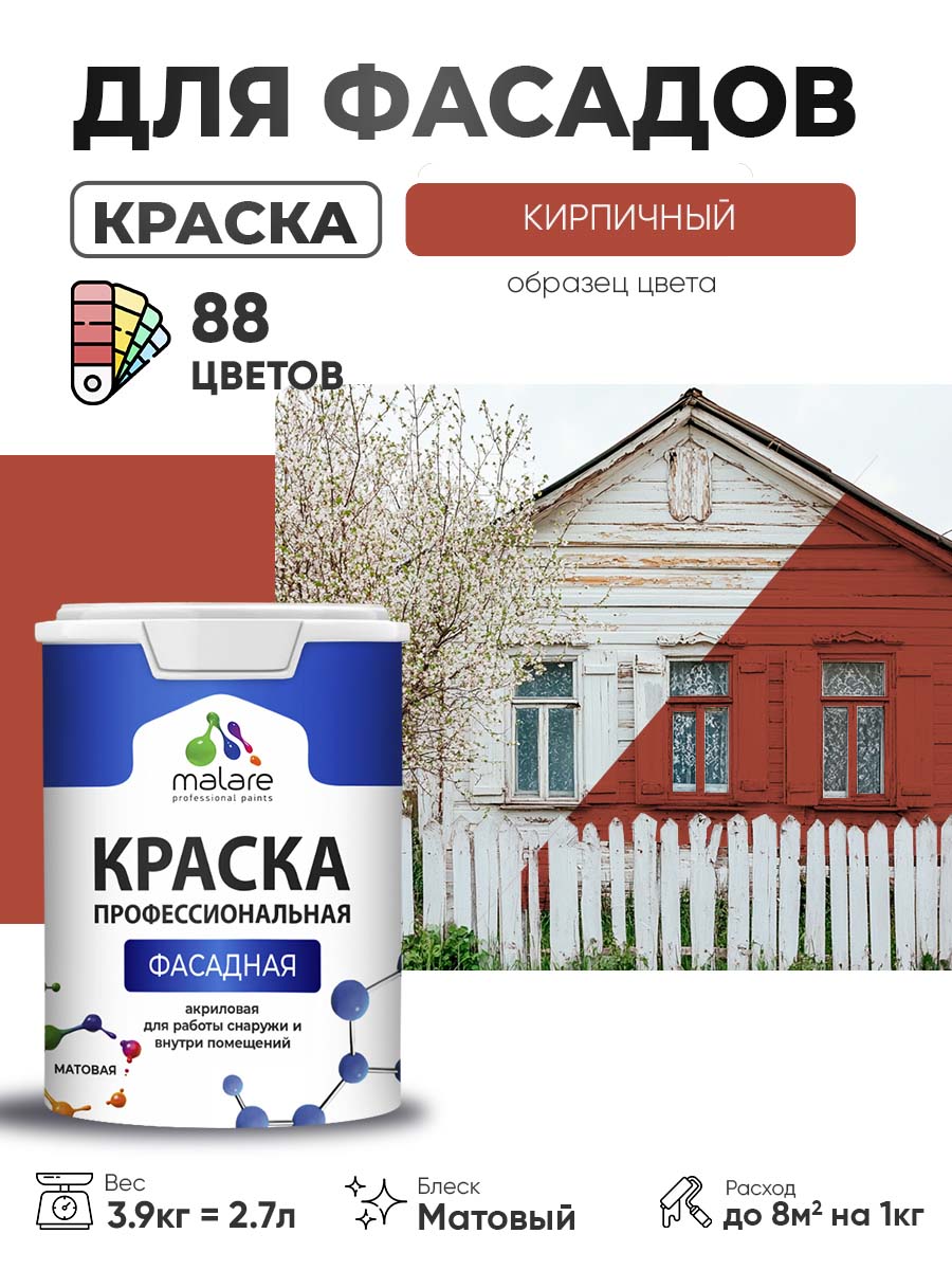 Акриловая фасадная профессиональная краска Malare
