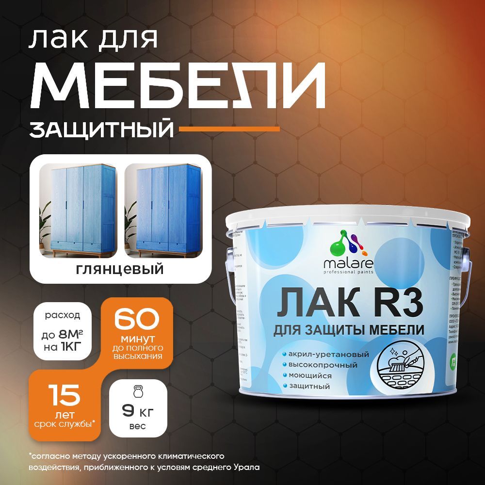 Акрил-уретановый лак для мебели и кухонных фасадов Malare R3