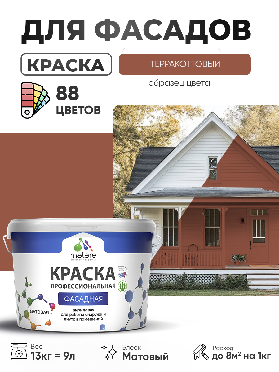 Акриловая фасадная профессиональная краска Malare