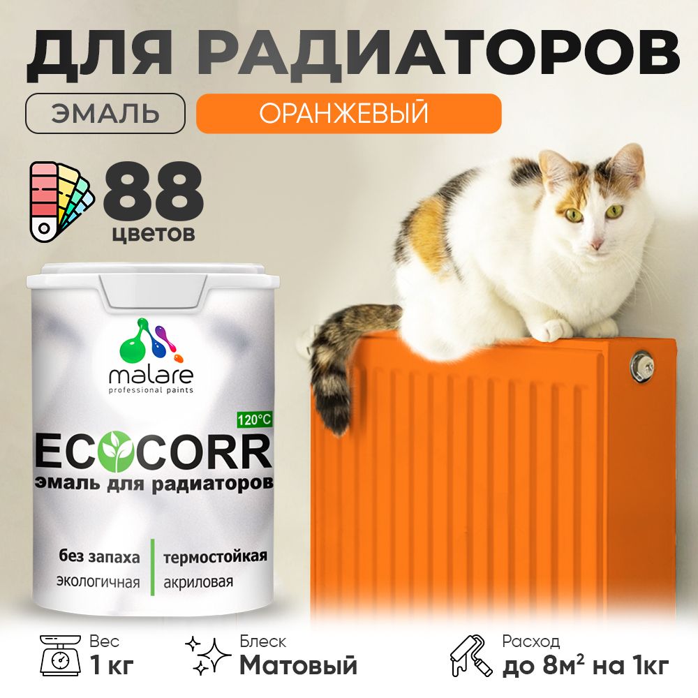 Акриловая эмаль для батарей и радиаторов Malare ECOCORR