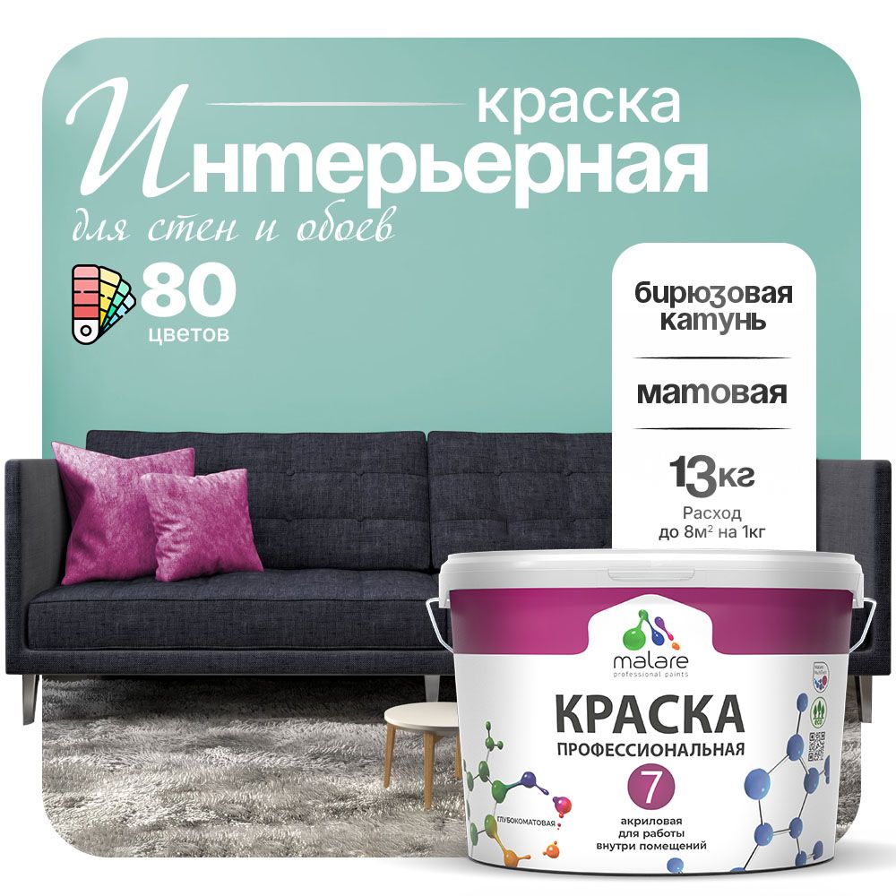 Акриловая краска для стен и обоев Malare ЕВРО 3