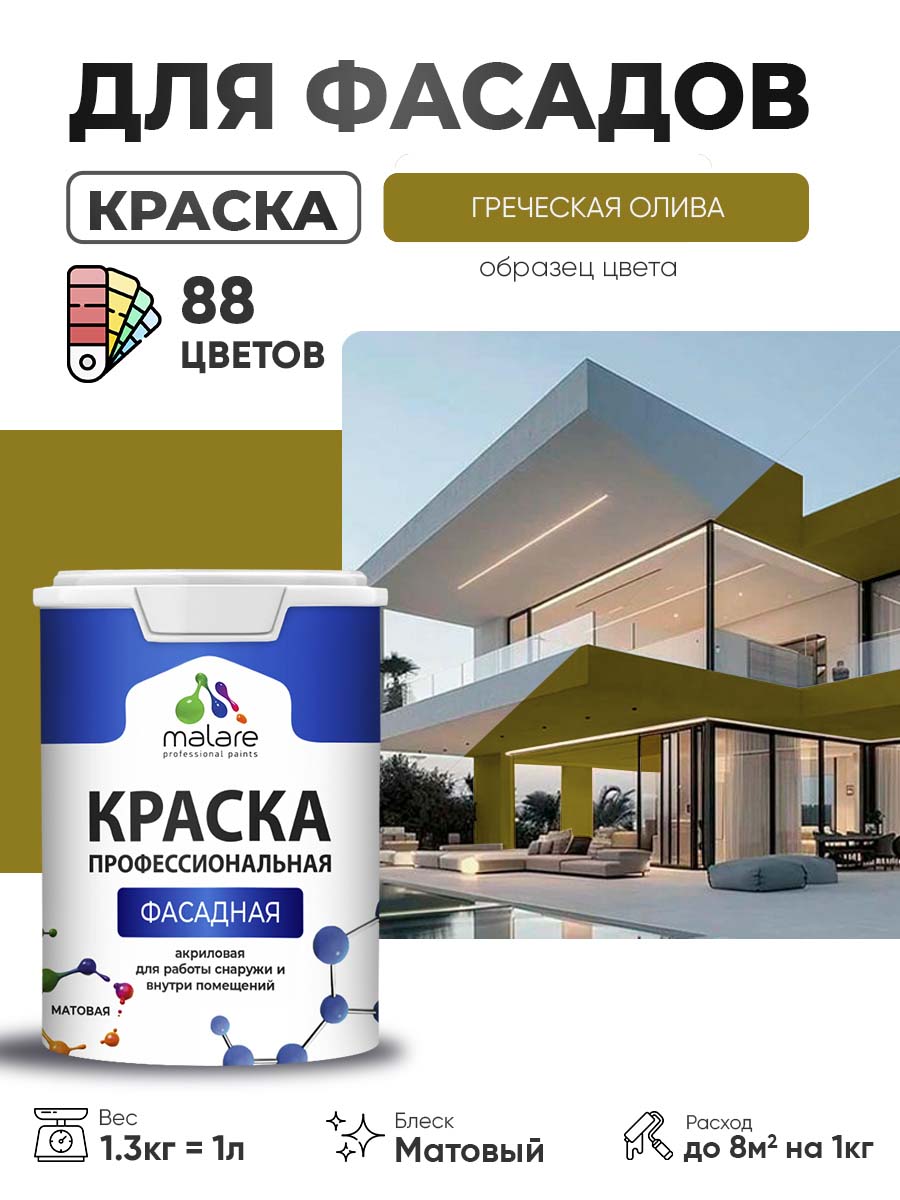 Акриловая фасадная профессиональная краска Malare