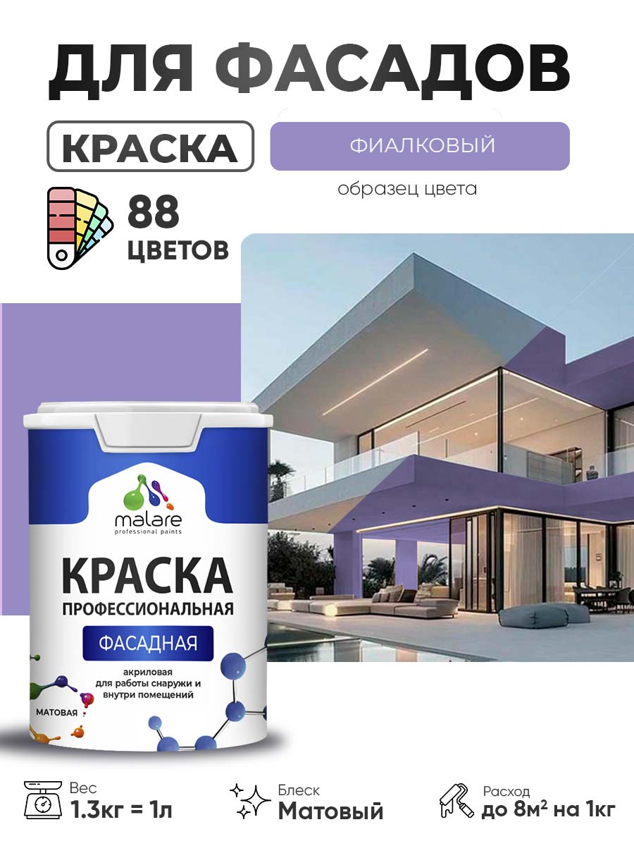 Акриловая фасадная профессиональная краска Malare