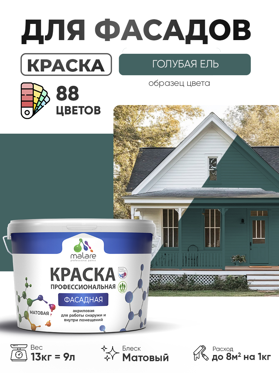 Акриловая фасадная профессиональная краска Malare