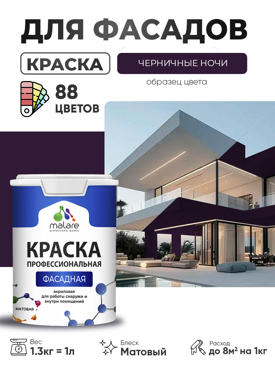 Акриловая фасадная профессиональная краска Malare