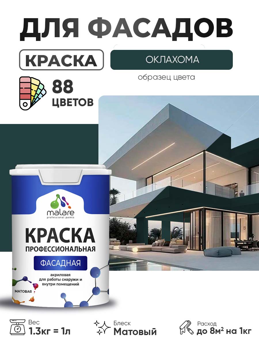 Акриловая фасадная профессиональная краска Malare