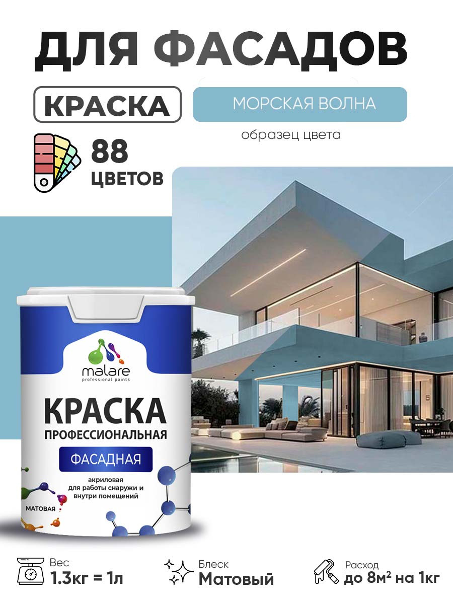 Акриловая фасадная профессиональная краска Malare