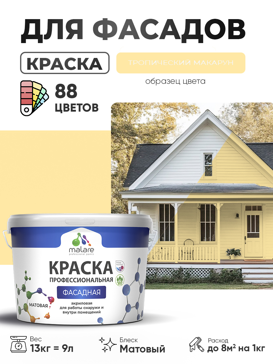 Акриловая фасадная профессиональная краска Malare