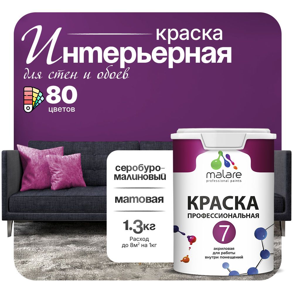 Акриловая краска для стен и обоев Malare ЕВРО 3