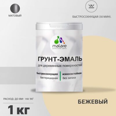 Акриловая грунт-эмаль 3 в 1 для деревянных поверхностей Malare