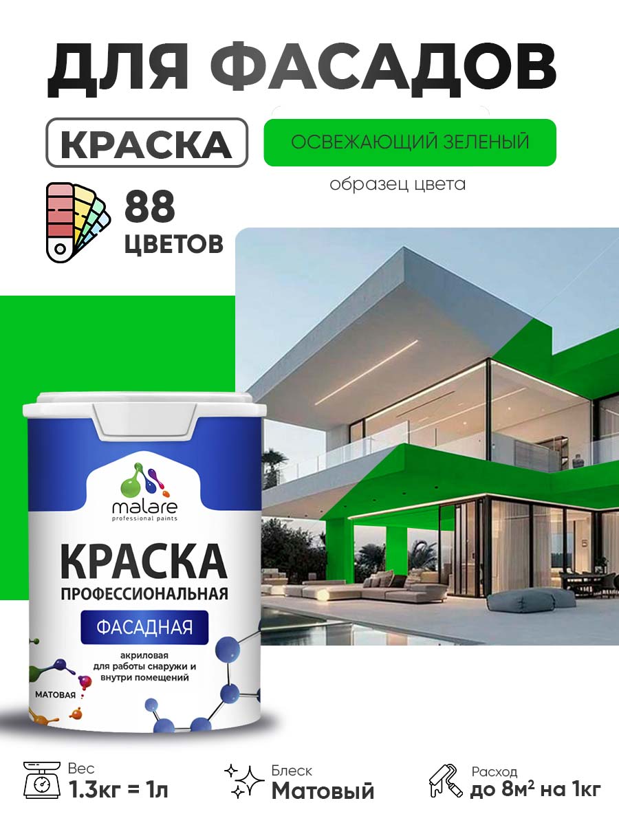 Акриловая фасадная профессиональная краска Malare