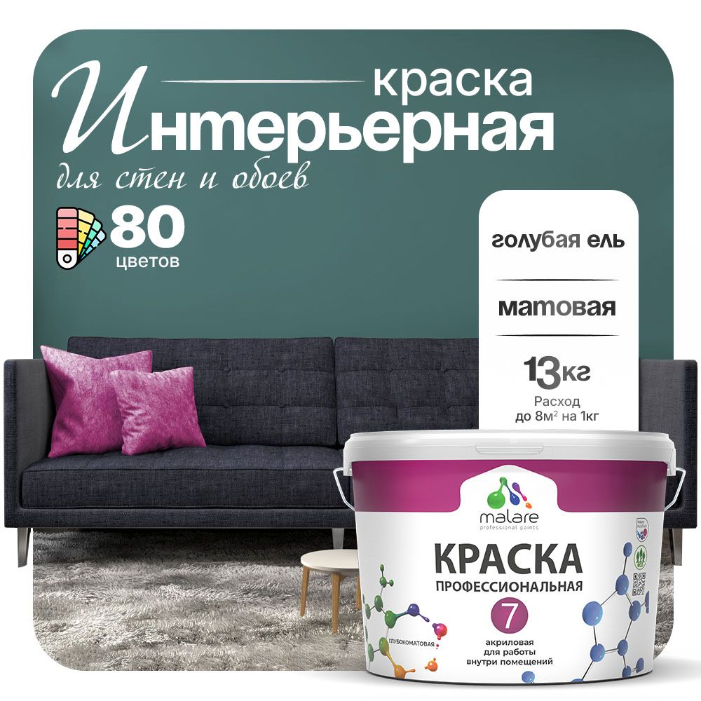 Акриловая краска для стен и обоев Malare ЕВРО 3