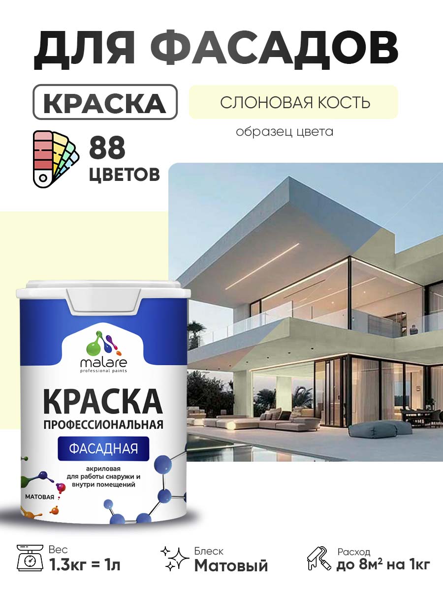Акриловая фасадная профессиональная краска Malare