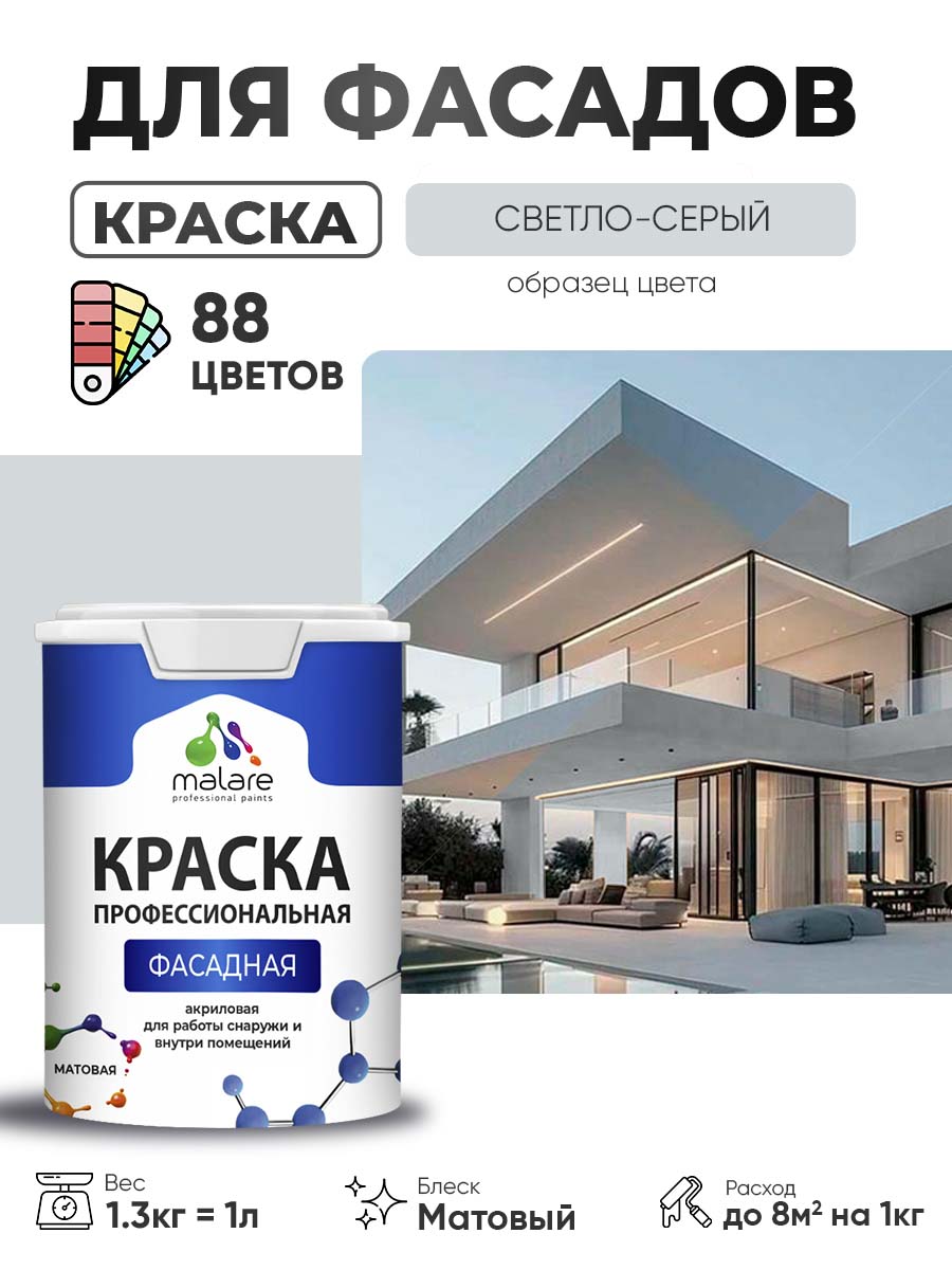 Акриловая фасадная профессиональная краска Malare
