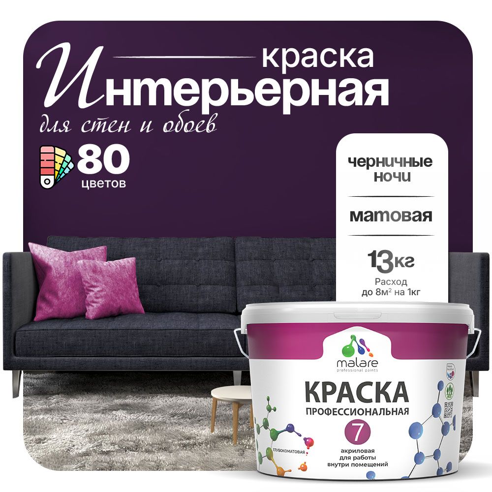 Акриловая краска для стен и обоев Malare ЕВРО 3