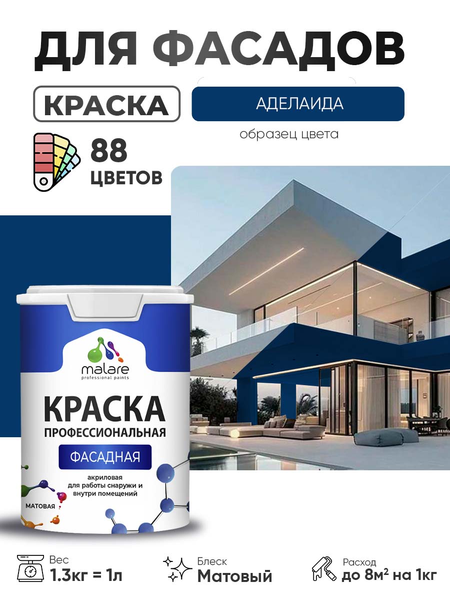 Акриловая фасадная профессиональная краска Malare