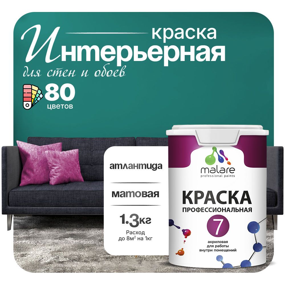 Акриловая краска для стен и обоев Malare ЕВРО 3