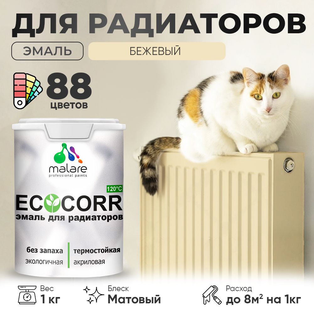 Акриловая эмаль для батарей и радиаторов Malare ECOCORR