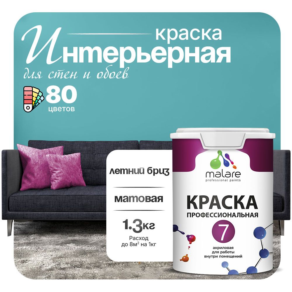 Акриловая краска для стен и обоев Malare ЕВРО 3