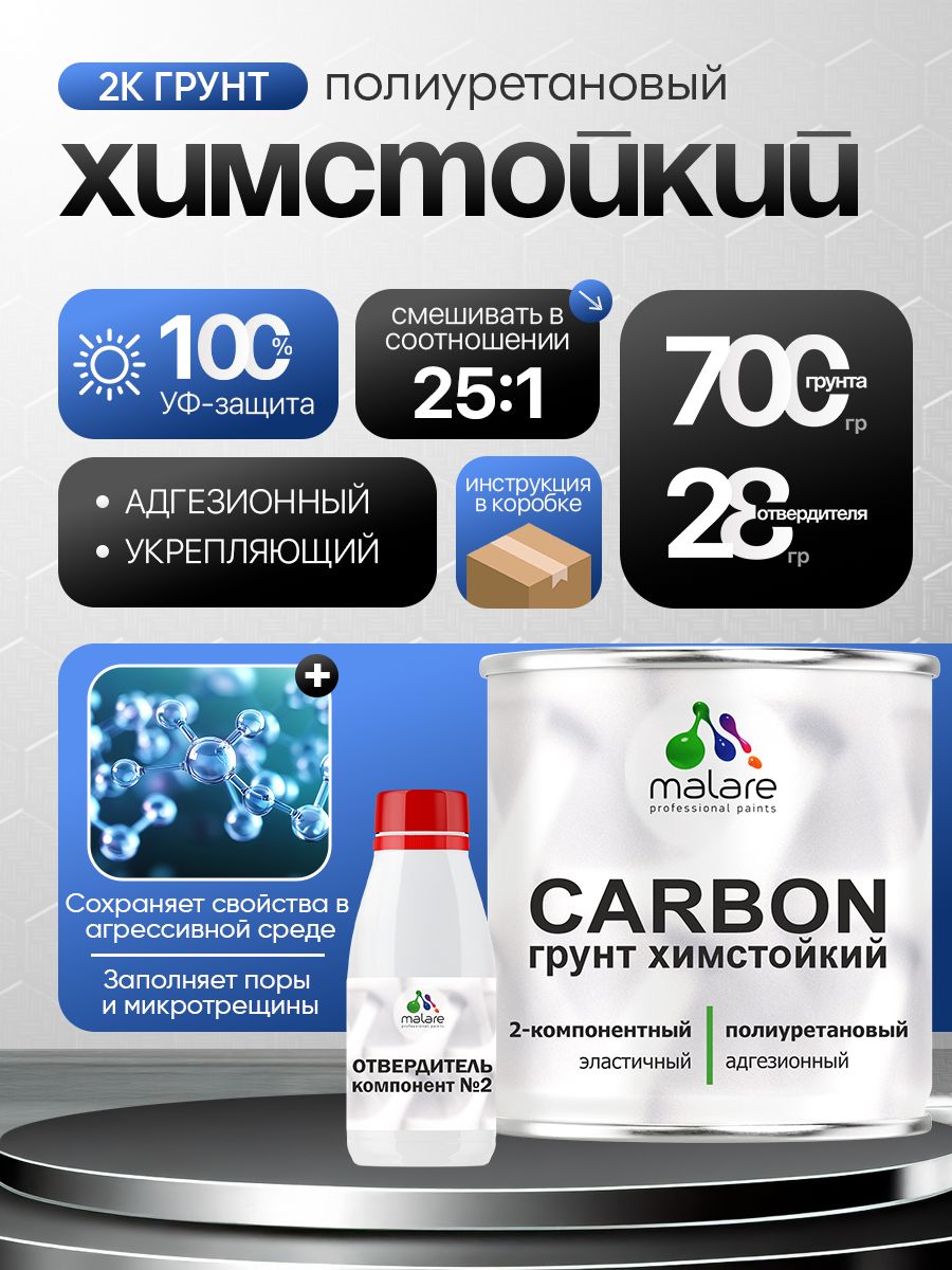 Полиуретановый универсальный химстойкий грунт Malare CARBON