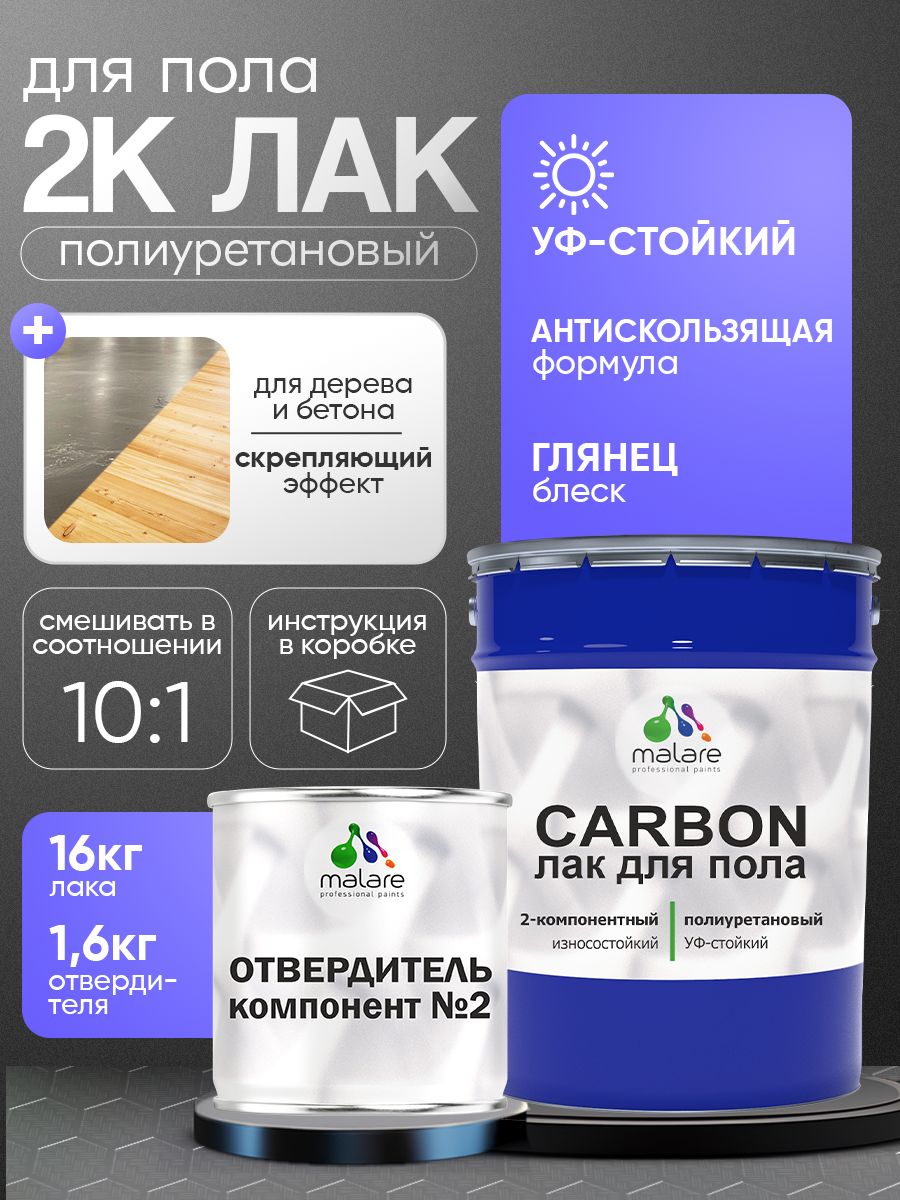 Полиуретановый лак для пола Malare CARBON