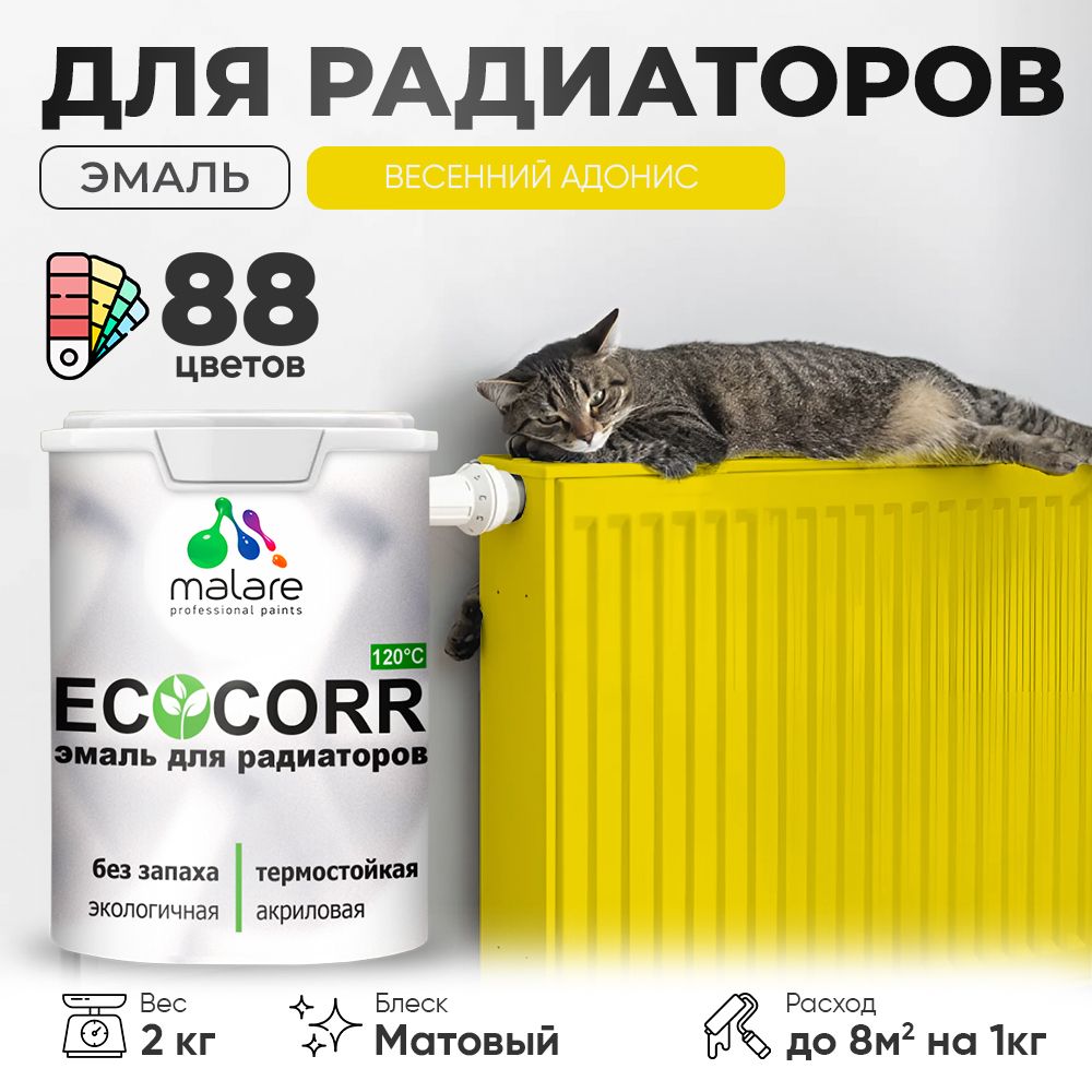 Акриловая эмаль для батарей и радиаторов Malare ECOCORR