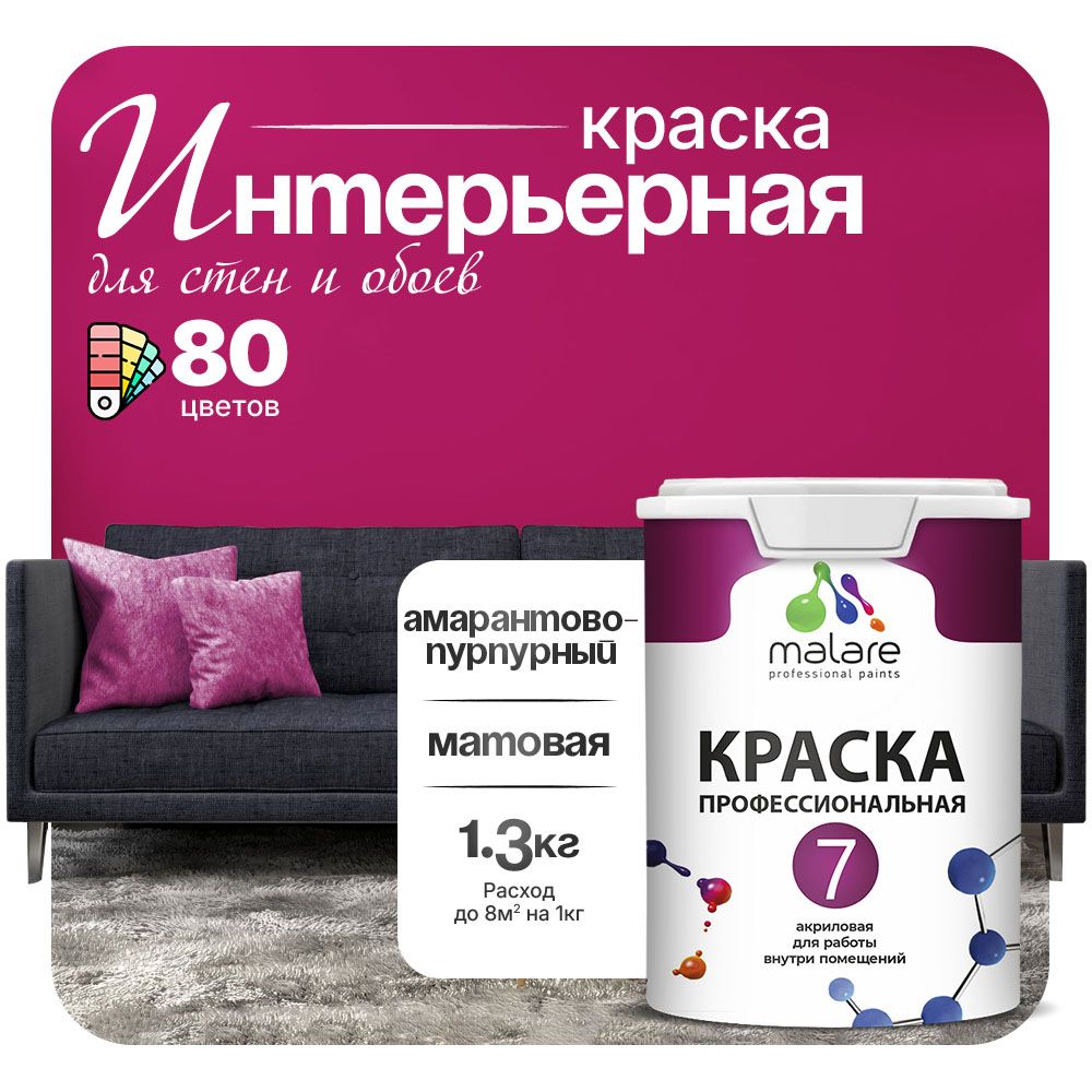 Акриловая краска для стен и обоев Malare ЕВРО 3