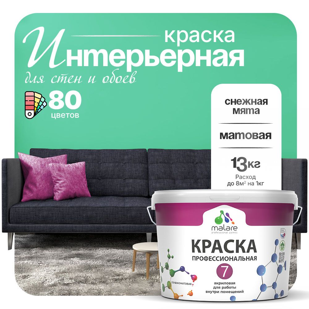 Акриловая краска для стен и обоев Malare ЕВРО 3