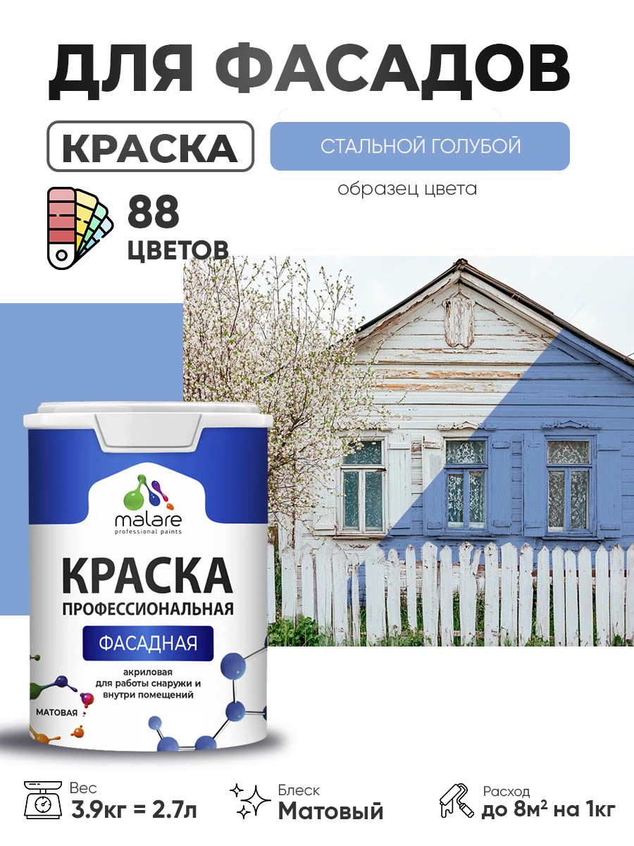 Акриловая фасадная профессиональная краска Malare