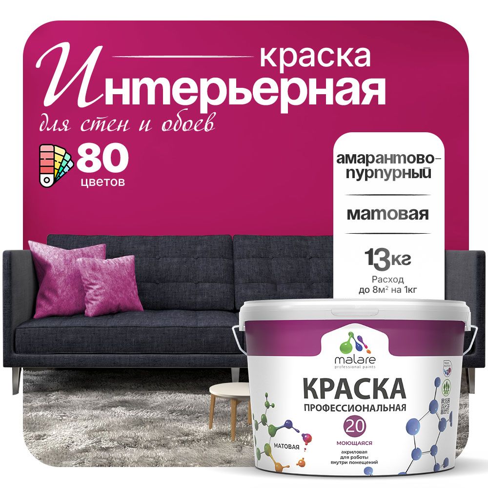 Акриловая краска для стен и обоев Malare ЕВРО 20