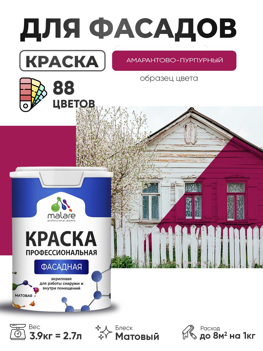 Акриловая фасадная профессиональная краска Malare