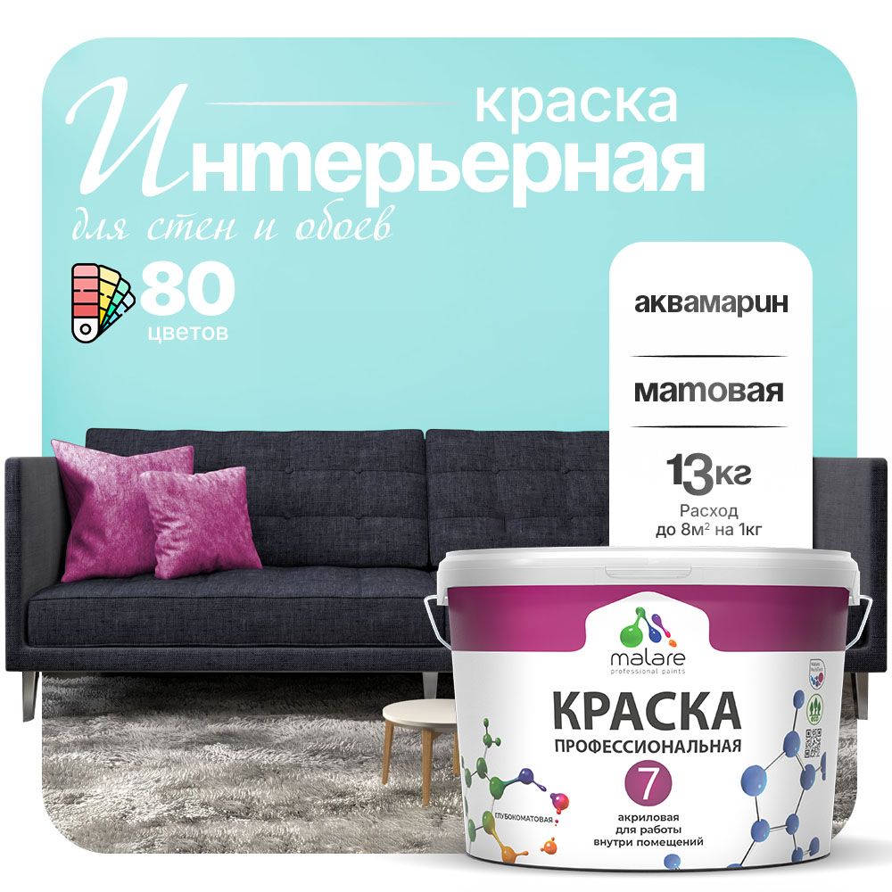 Акриловая краска для стен и обоев Malare ЕВРО 3