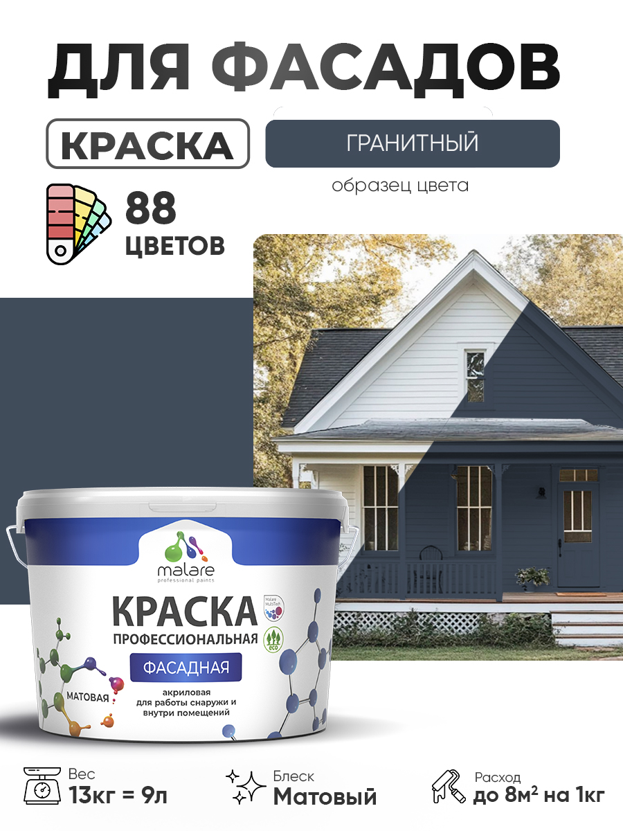 Акриловая фасадная профессиональная краска Malare