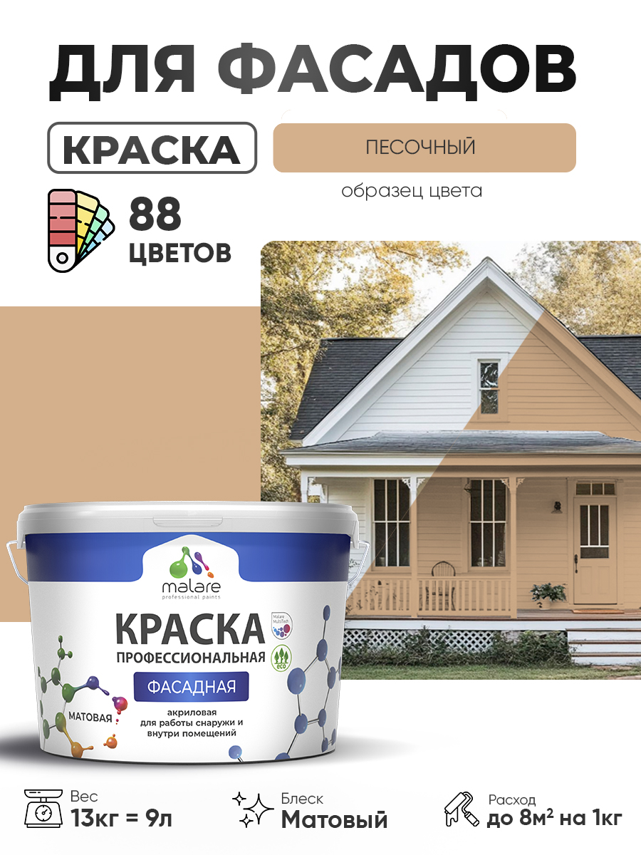 Акриловая фасадная профессиональная краска Malare
