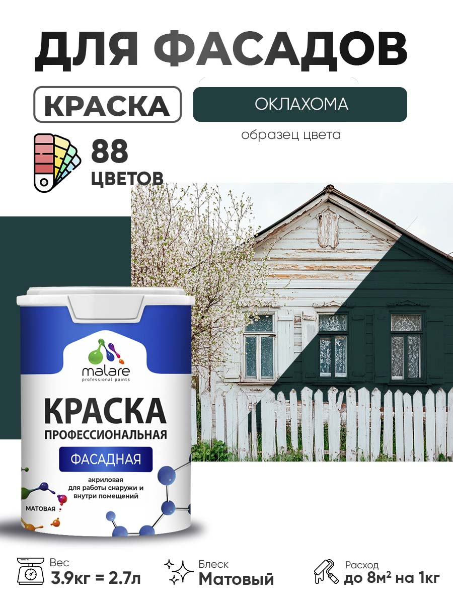 Акриловая фасадная профессиональная краска Malare