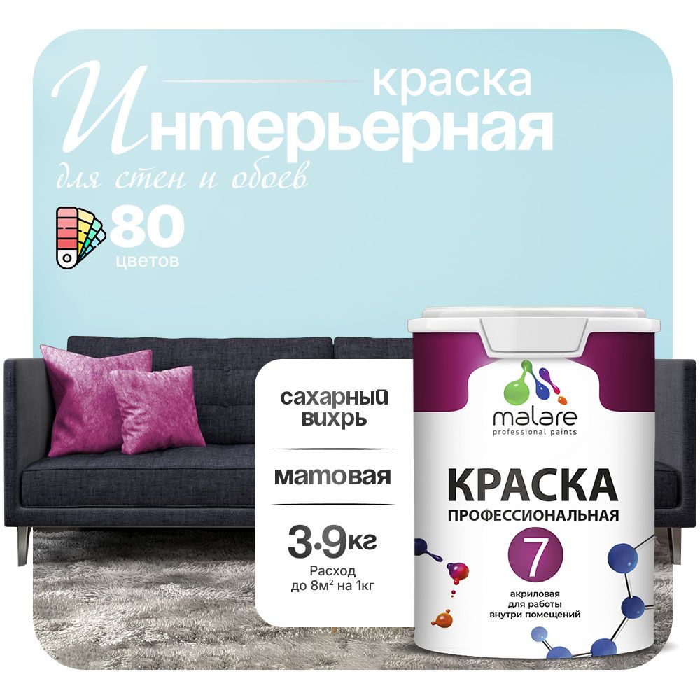 Акриловая краска для стен и обоев Malare ЕВРО 3