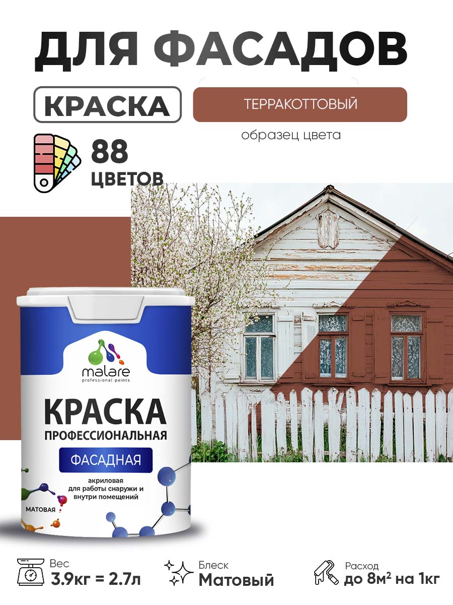 Акриловая фасадная профессиональная краска Malare