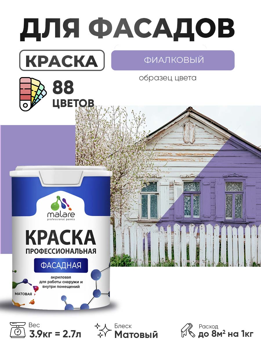 Акриловая фасадная профессиональная краска Malare
