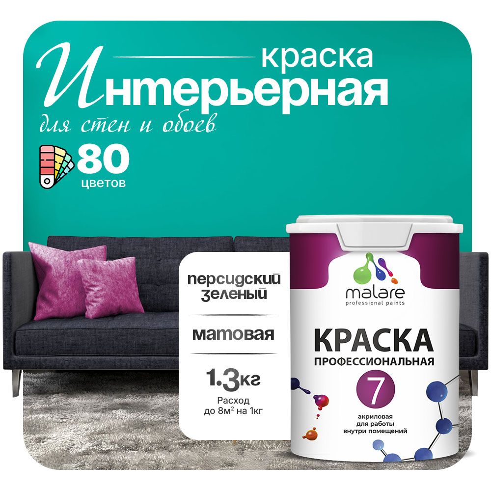 Акриловая краска для стен и обоев Malare ЕВРО 3