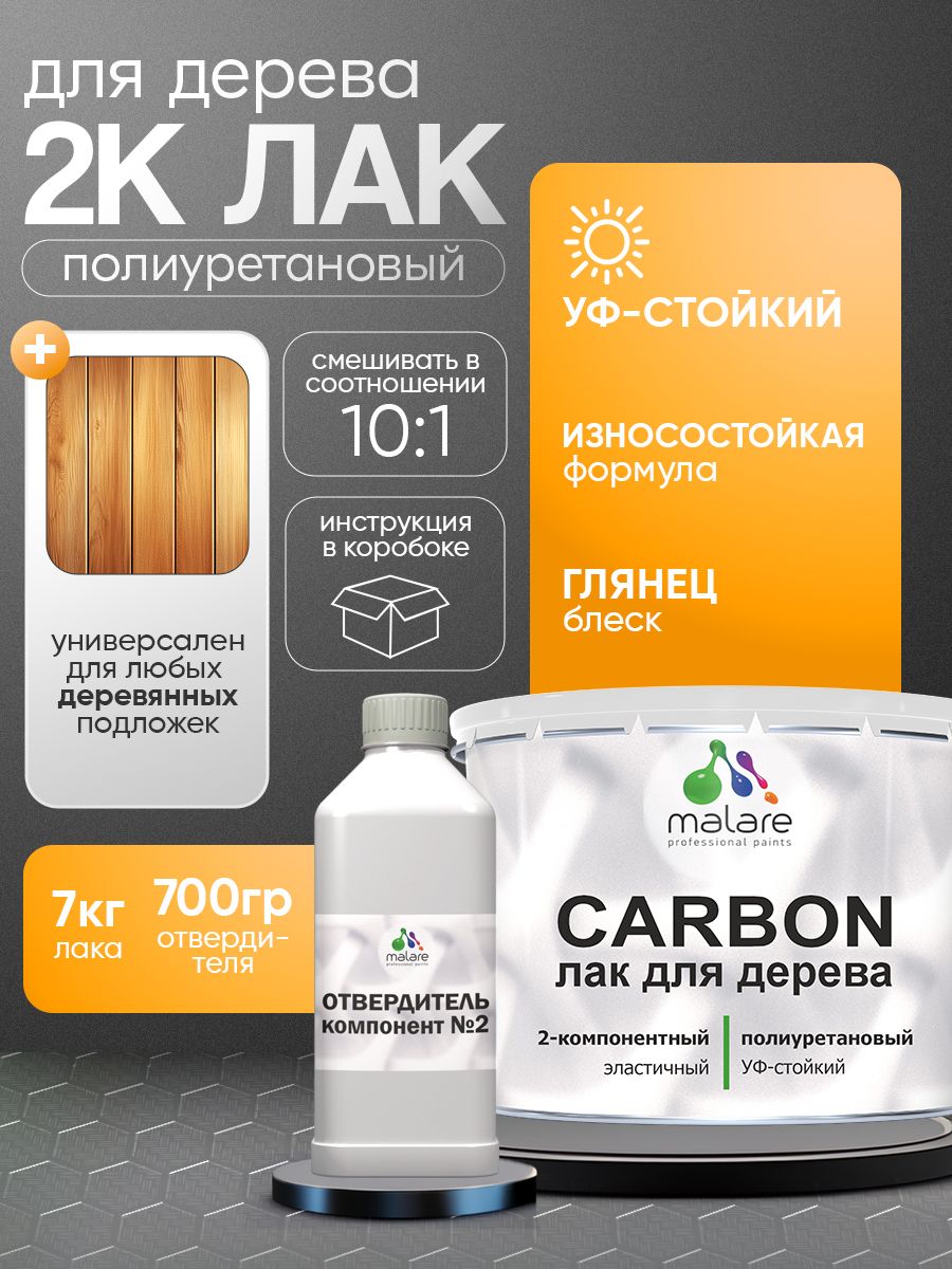 Полиуретановый лак для деревянных поверхностей Malare CARBON