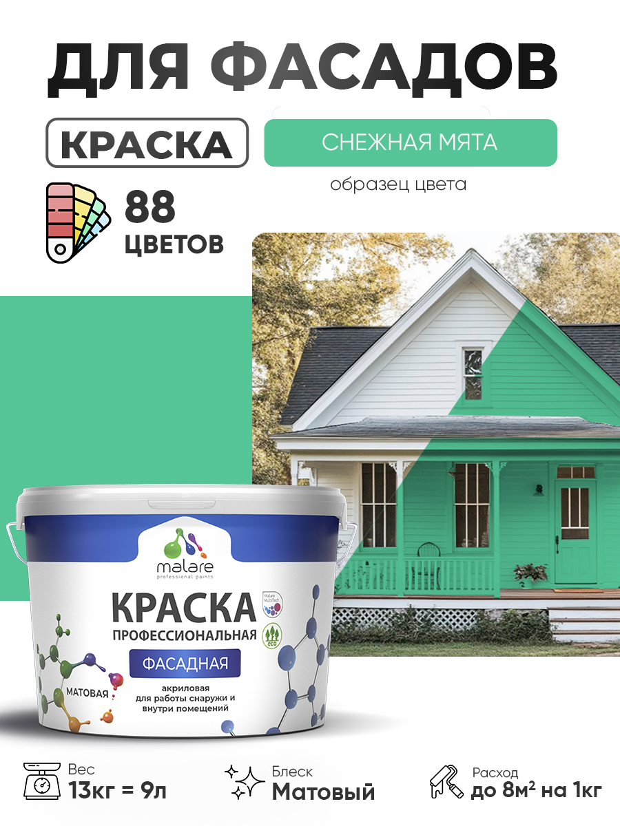Акриловая фасадная профессиональная краска Malare