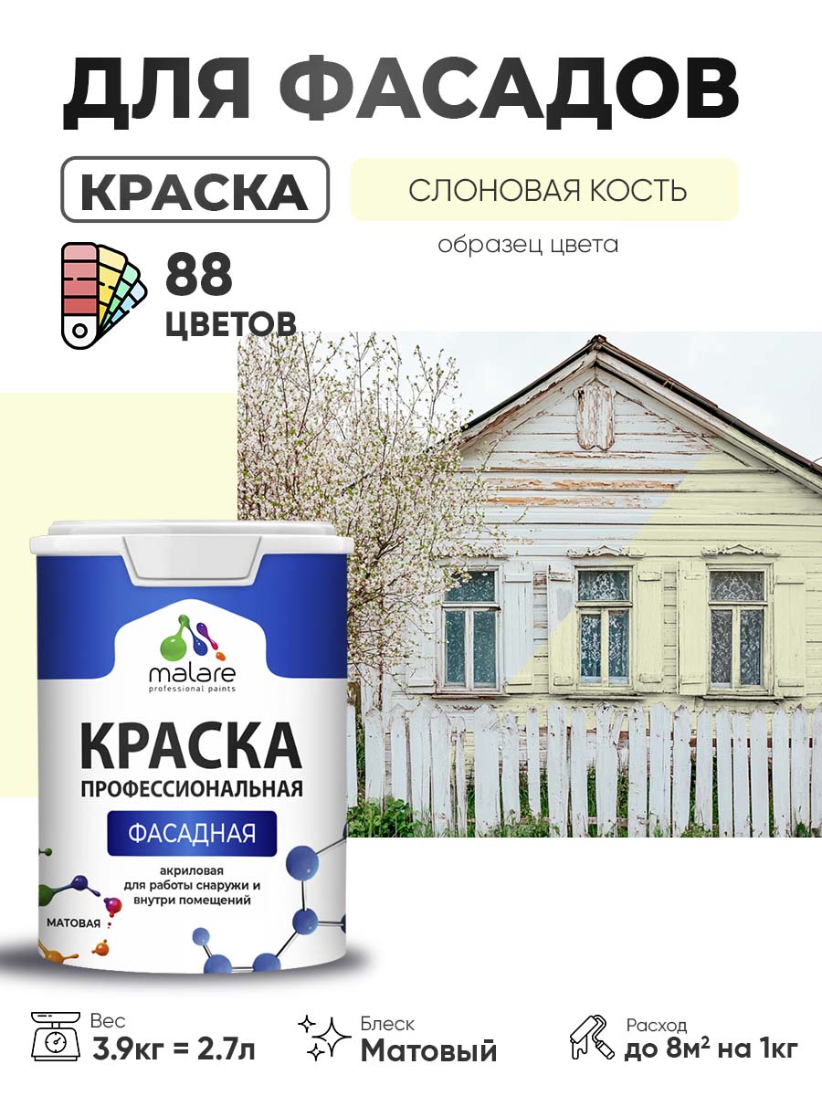 Акриловая фасадная профессиональная краска Malare