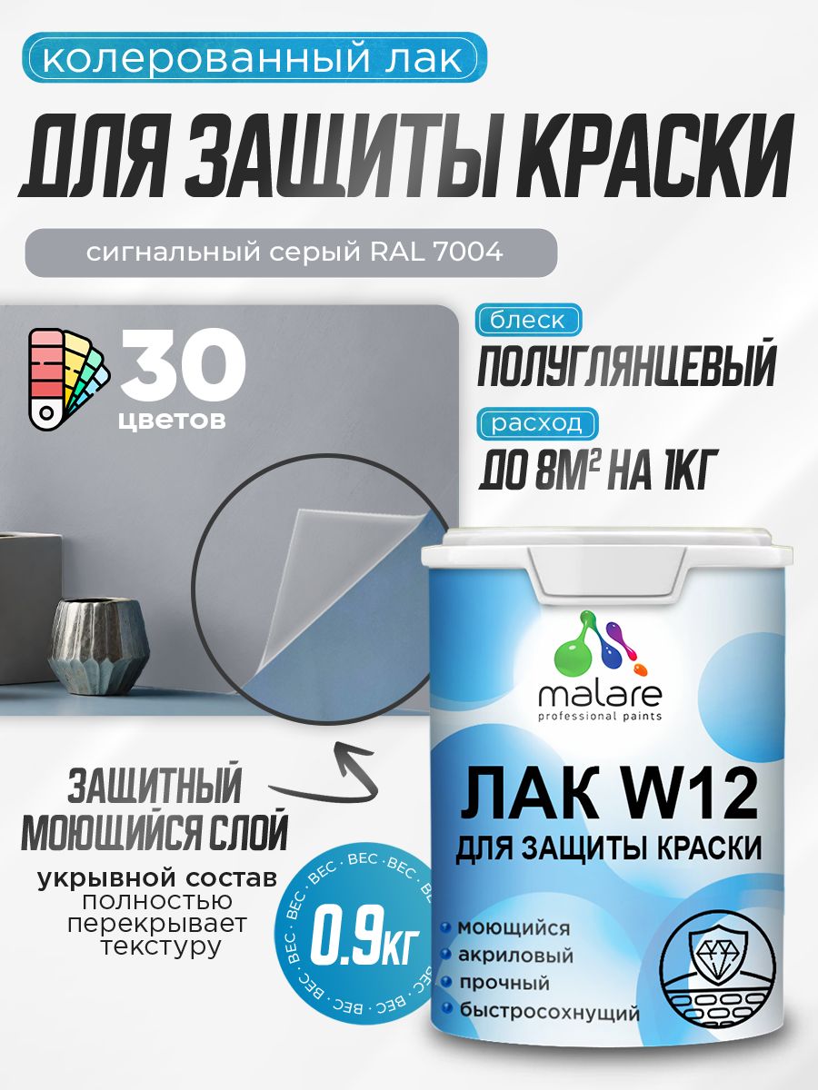 Акриловый водный колерованный лак для защиты краски Malare W12