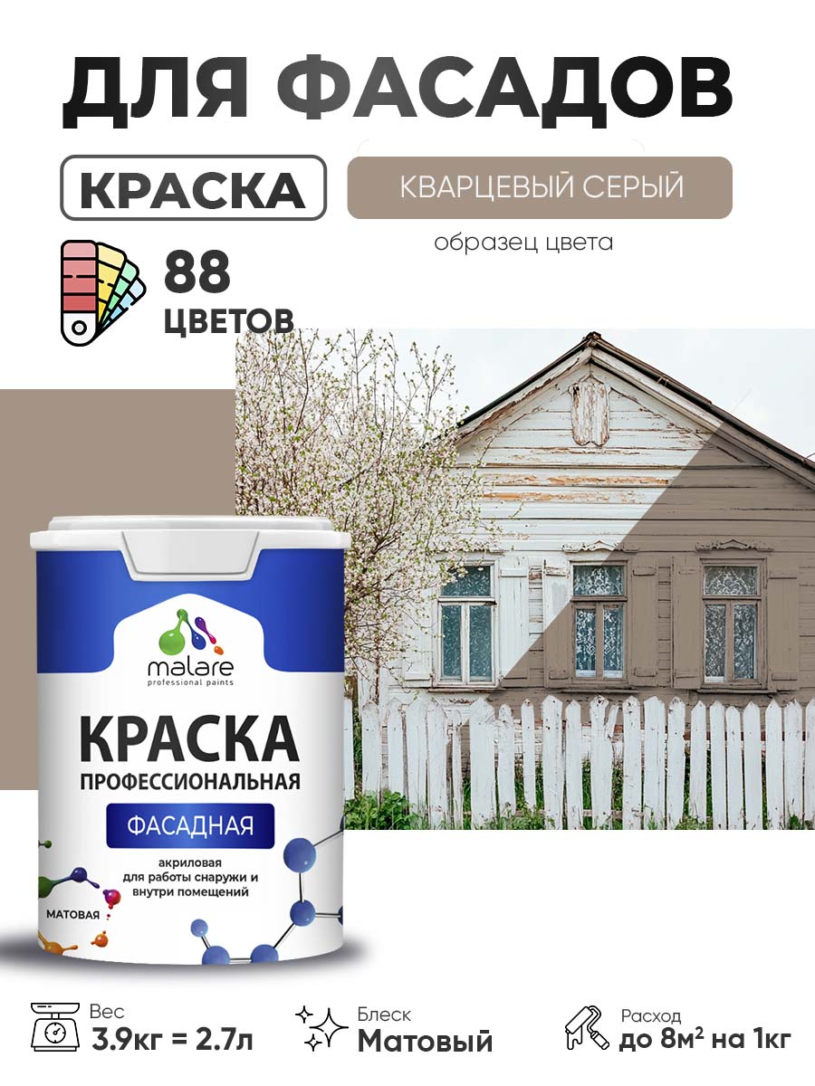Акриловая фасадная профессиональная краска Malare