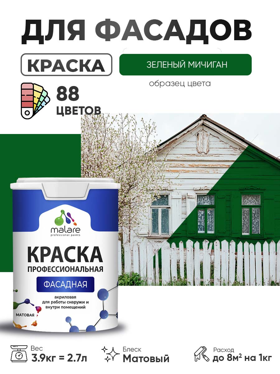 Акриловая фасадная профессиональная краска Malare