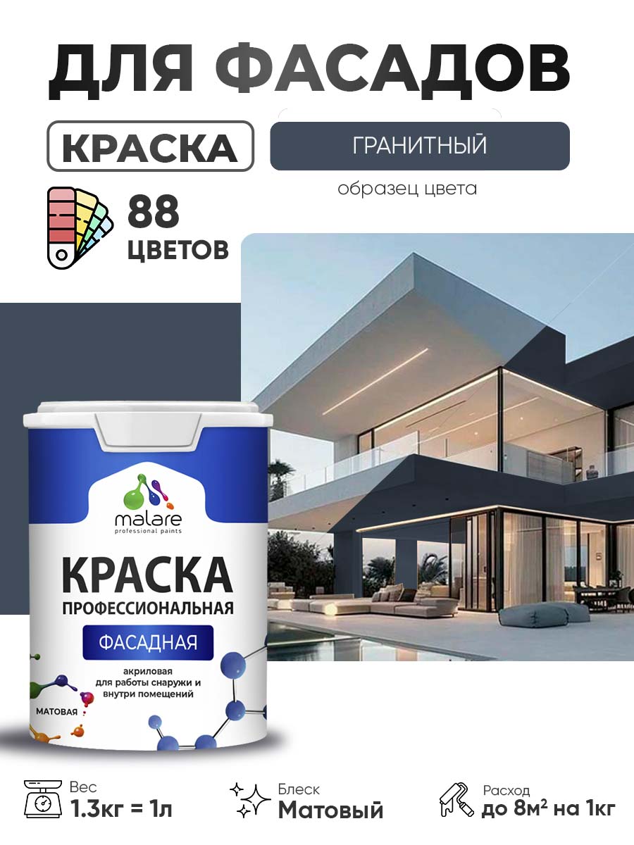 Акриловая фасадная профессиональная краска Malare