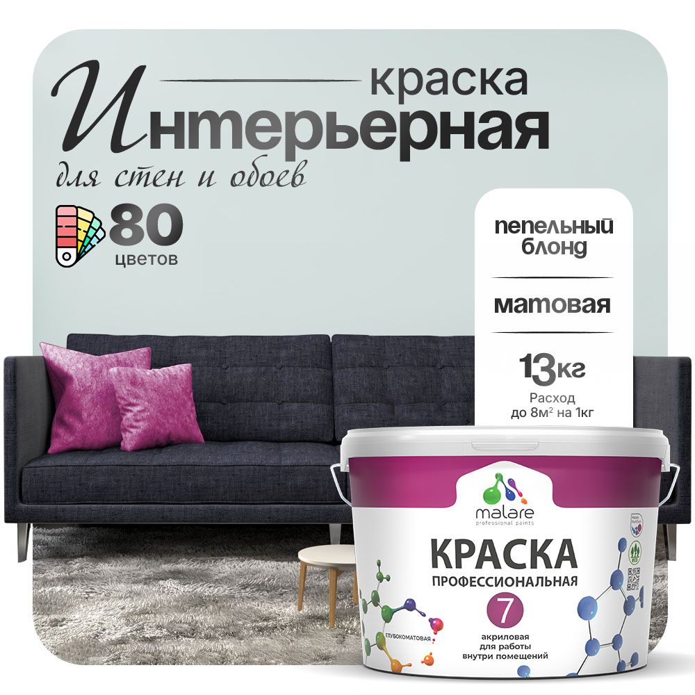 Акриловая краска для стен и обоев Malare ЕВРО 3