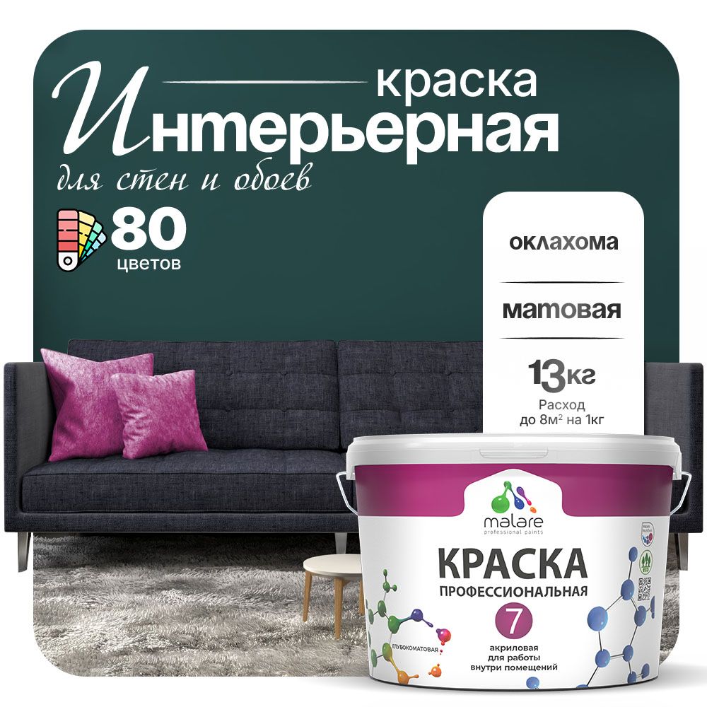 Акриловая краска для стен и обоев Malare ЕВРО 3