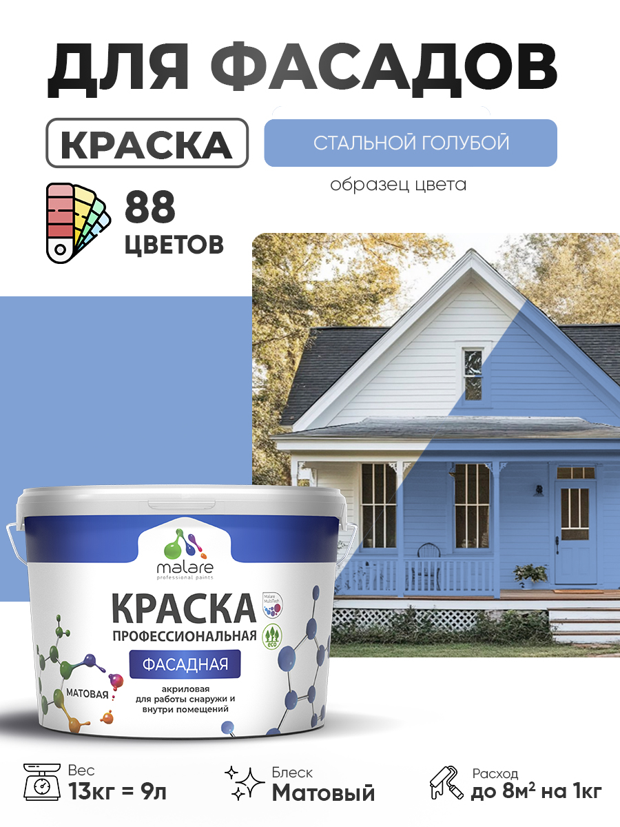 Акриловая фасадная профессиональная краска Malare