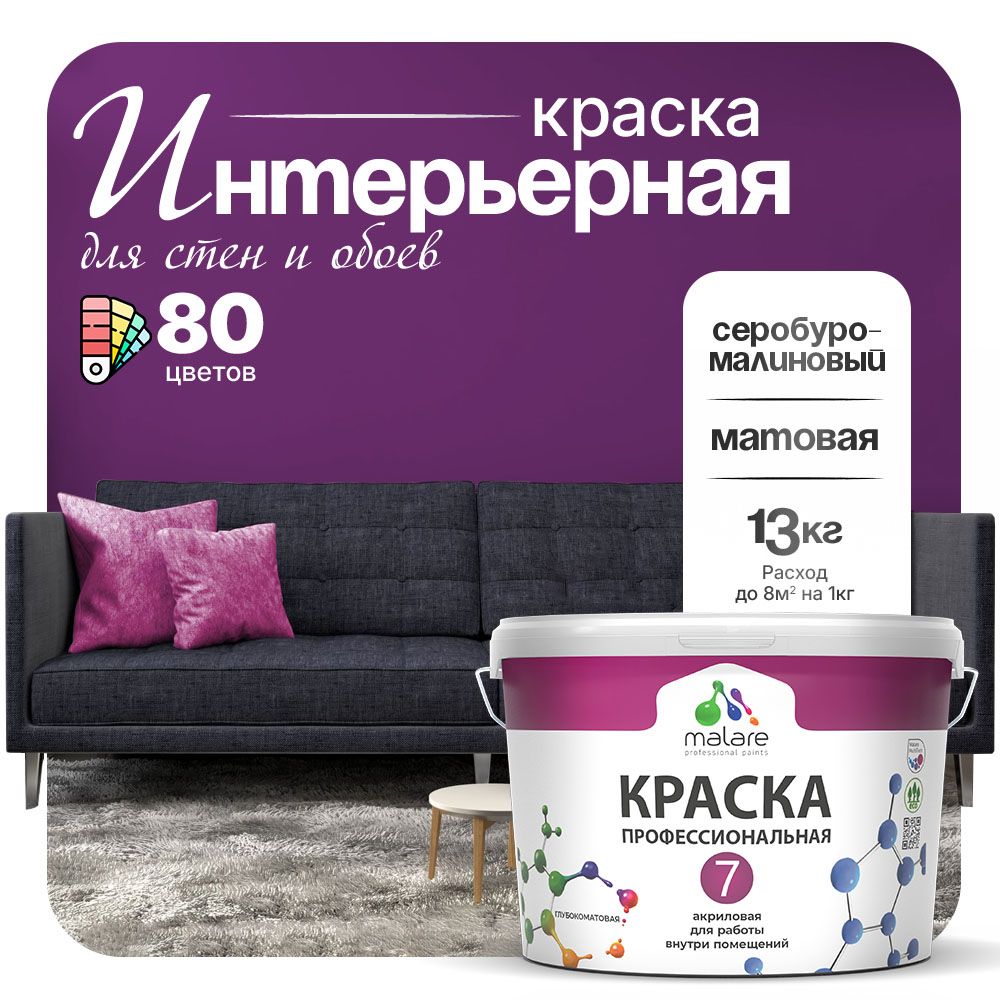 Акриловая краска для стен и обоев Malare ЕВРО 3